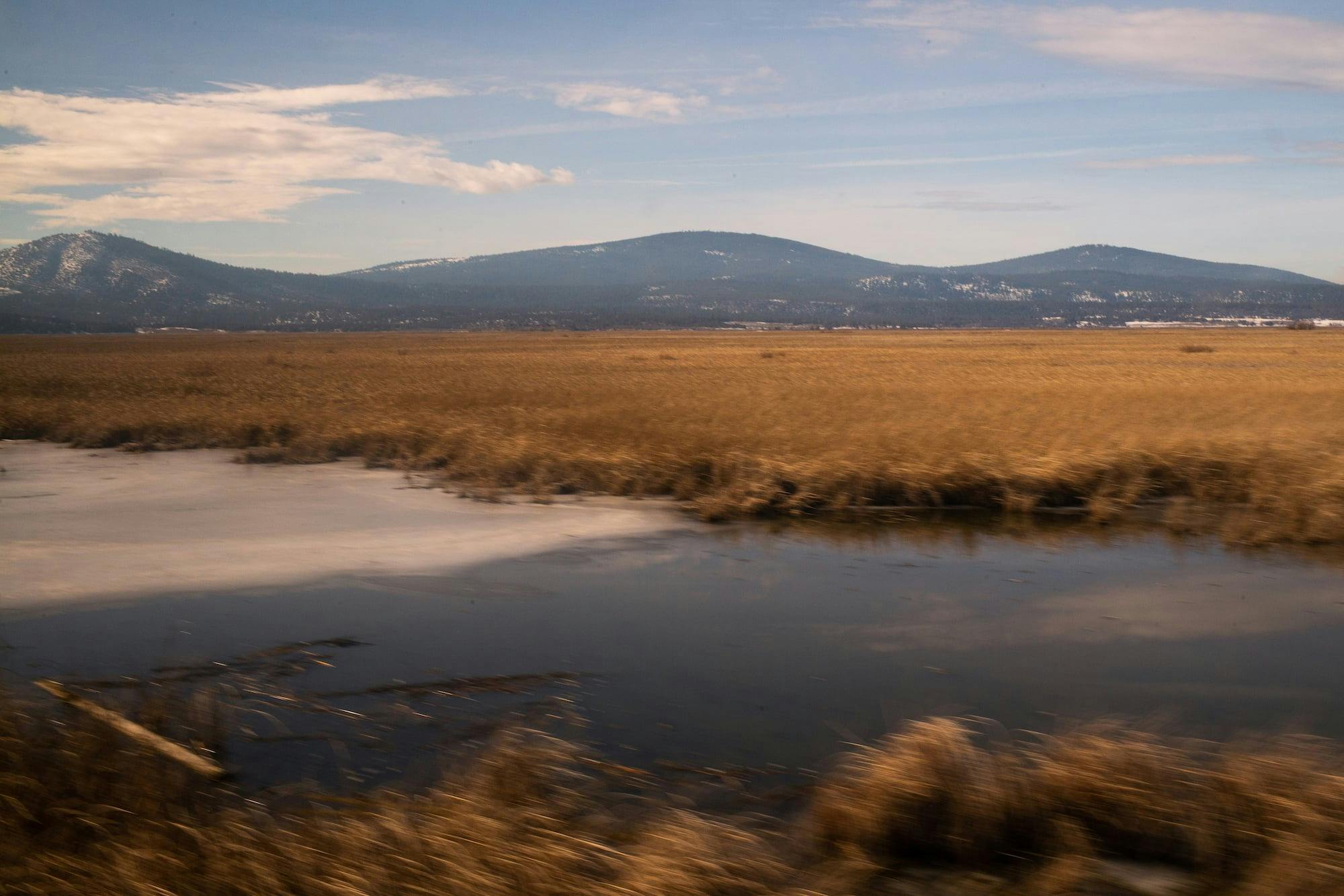 View from a Roomette of southern Oregon
